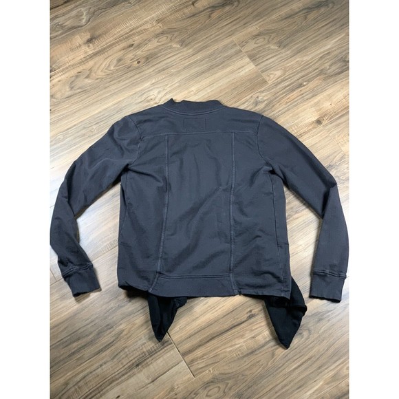 Lucky Brand Womens Drape Open Cardigan Blazer Jacket Gray Black Size S Pockets - Picture 2 of 8